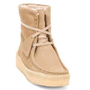 CLARKS Light Tan Suede Wallabee Cup Comfort Boots